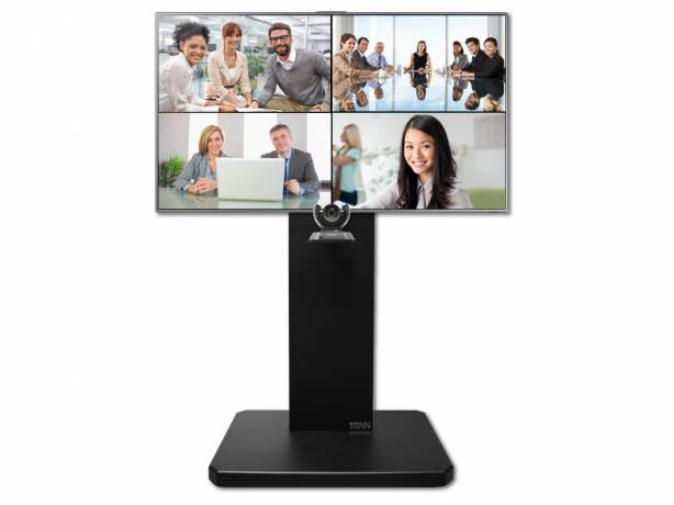 Titan XP180 - Colonne mobile simple écran - Pour écrans de 40 à 82'' - Noir ou blanc TITAN-XP180-S Meubles colonnes fixes & mobiles