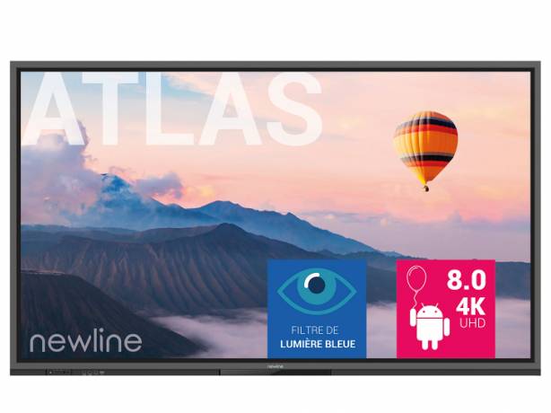 Newline ATLAS - Ecran tactile interactif 86" - Usage 16/7 - LED - Advanced IR 20 pts - 4K UHD 3840 x 2160 - 16:9 - 400 Nits Newline ATLAS - Ecran tactile interactif 86" - Usage 16/7 - LED - Advanced IR 20 pts - 4K UHD 3840 x 2160 - 16:9 - 400 Nits NEWLINE TT-8620ER Écrans tactiles collaboratifs