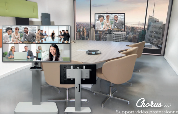 Nouveauté : le Chorus SX7, support d'écran mobile pour visioconférence et affichage dynamique