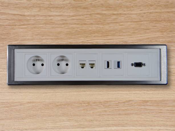 Digitel Frame 5 - Boîtier de connectique 2 x 220v, 2 x LAN, 1 x HDMI, 1 x USB 3.0, 1 x VGA - Blanc ou Noir Digitel Frame 5 - Boîtier de connectique 2 x 220v, 2 x LAN, 1 x HDMI, 1 x USB 3.0, 1 x VGA - Blanc ou Noir DIGITEL FRAME5-W-2PW-2L-HU3-1V Connectique & péri-informatique