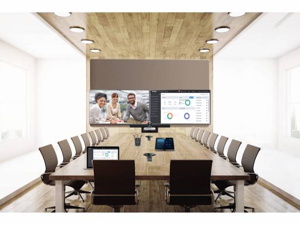 Yealink Solution clé en main certifiée Microsoft Teams pour 8 à 16 personnes en double écran Yealink Solution clé en main certifiée Microsoft Teams pour 8 à 16 personnes en double écran BUNDLE MVC800-II-Titan-2Displays Systèmes de visioconférence certifiés Microsoft Teams