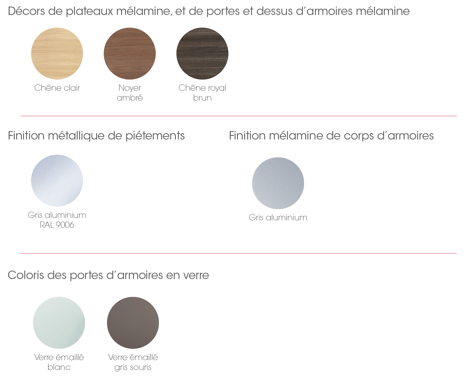 Gamme de coloris