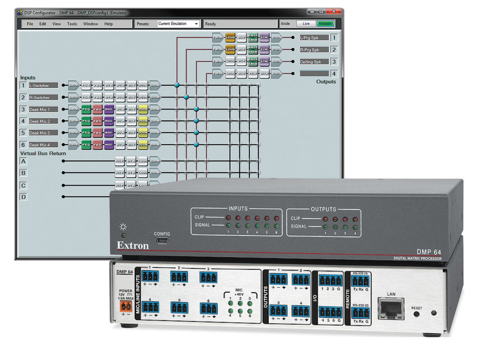 Logiciel DSP Configurator intuitif