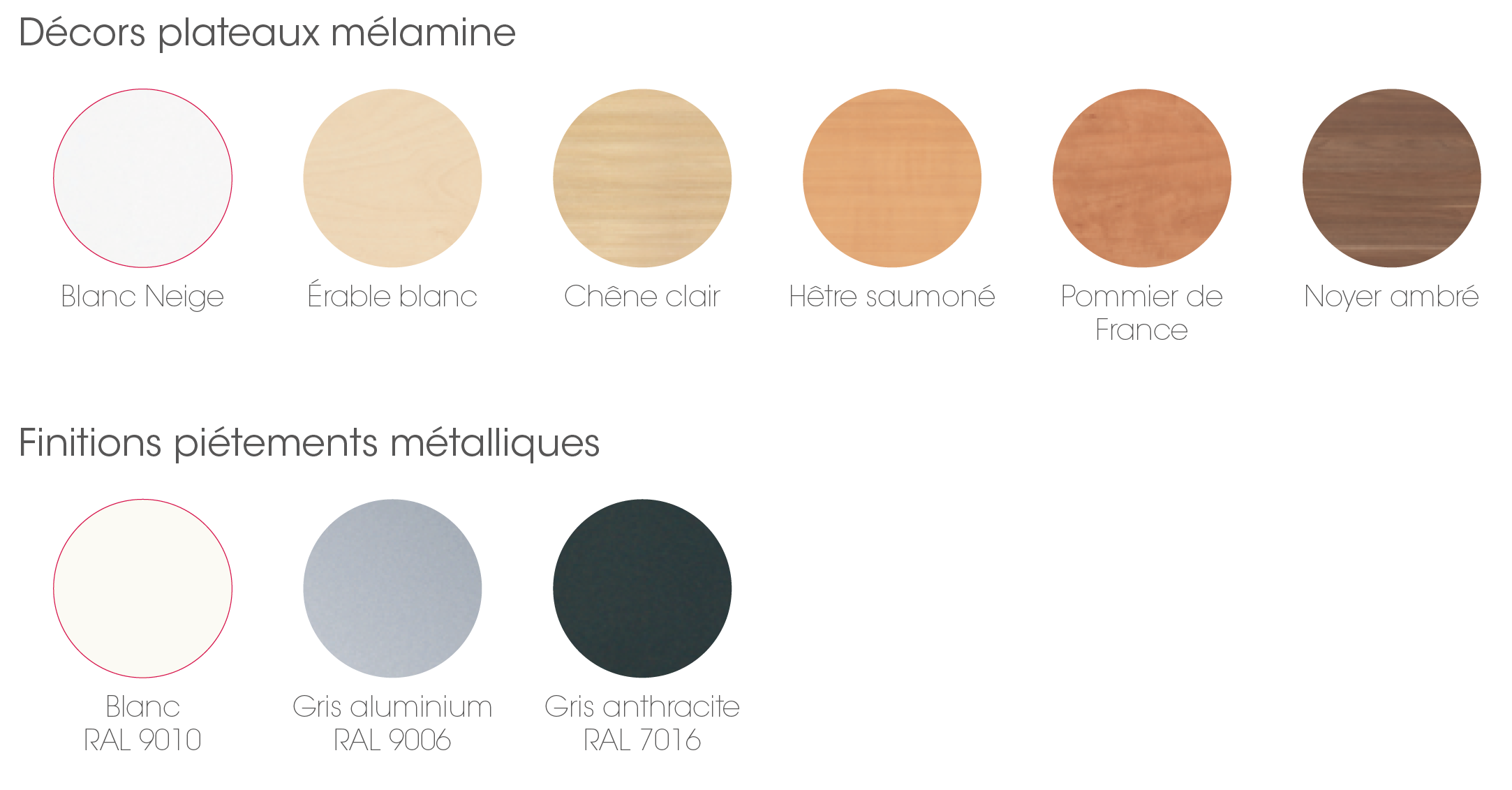 Une large gamme de coloris