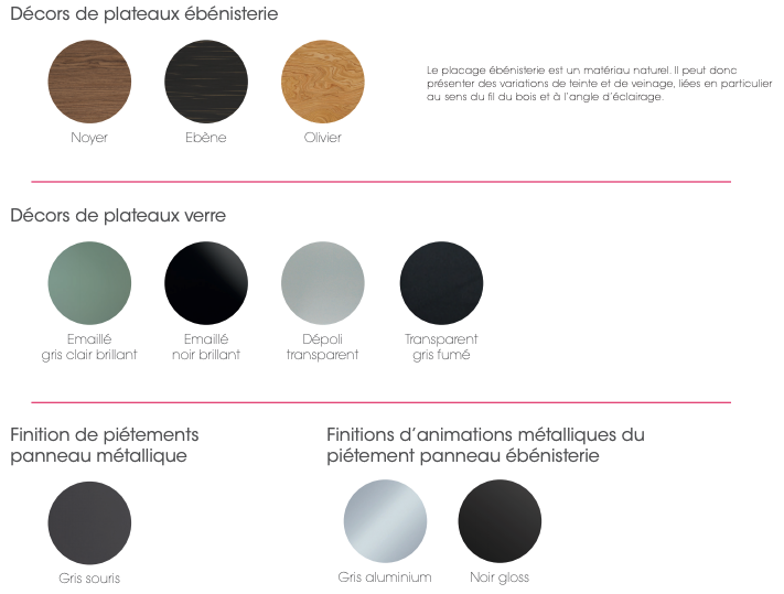 Une large gamme de coloris